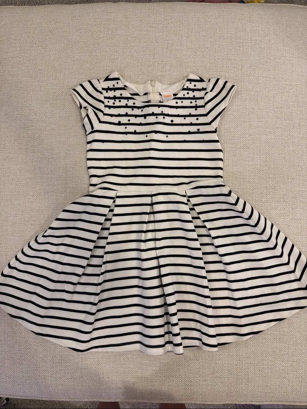 Gymboree Black and White Striped Fit-and-Flare Dress
